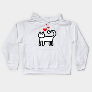 Valentines Day Cat Kids Hoodie